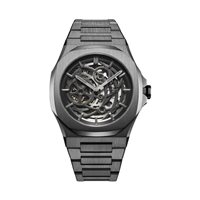 Montre D1 Milano Homme Gun Metal Skeleton 41,5 mm in Acier D1-SKBJ11